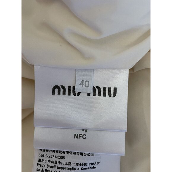 Miu Miu Womens Ivory Cable Knit Puffer Jacket With Hood & Full-Zip Closure - Picture 10 of 16